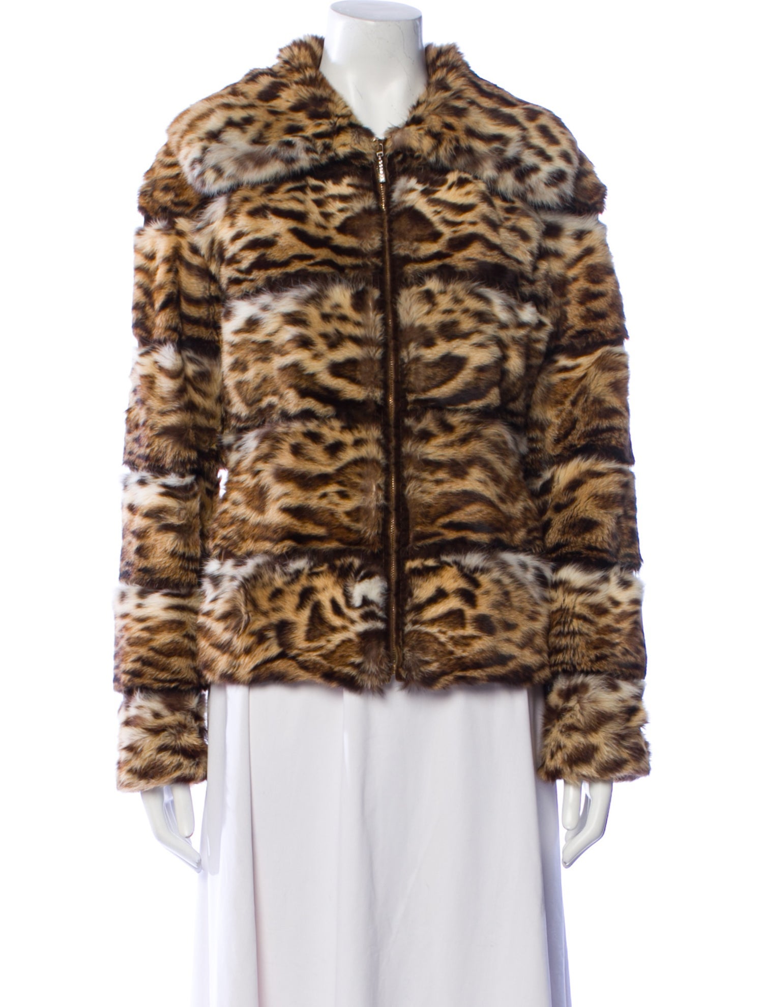 Giuliana Teso Fur Animal Print Fur Jacket