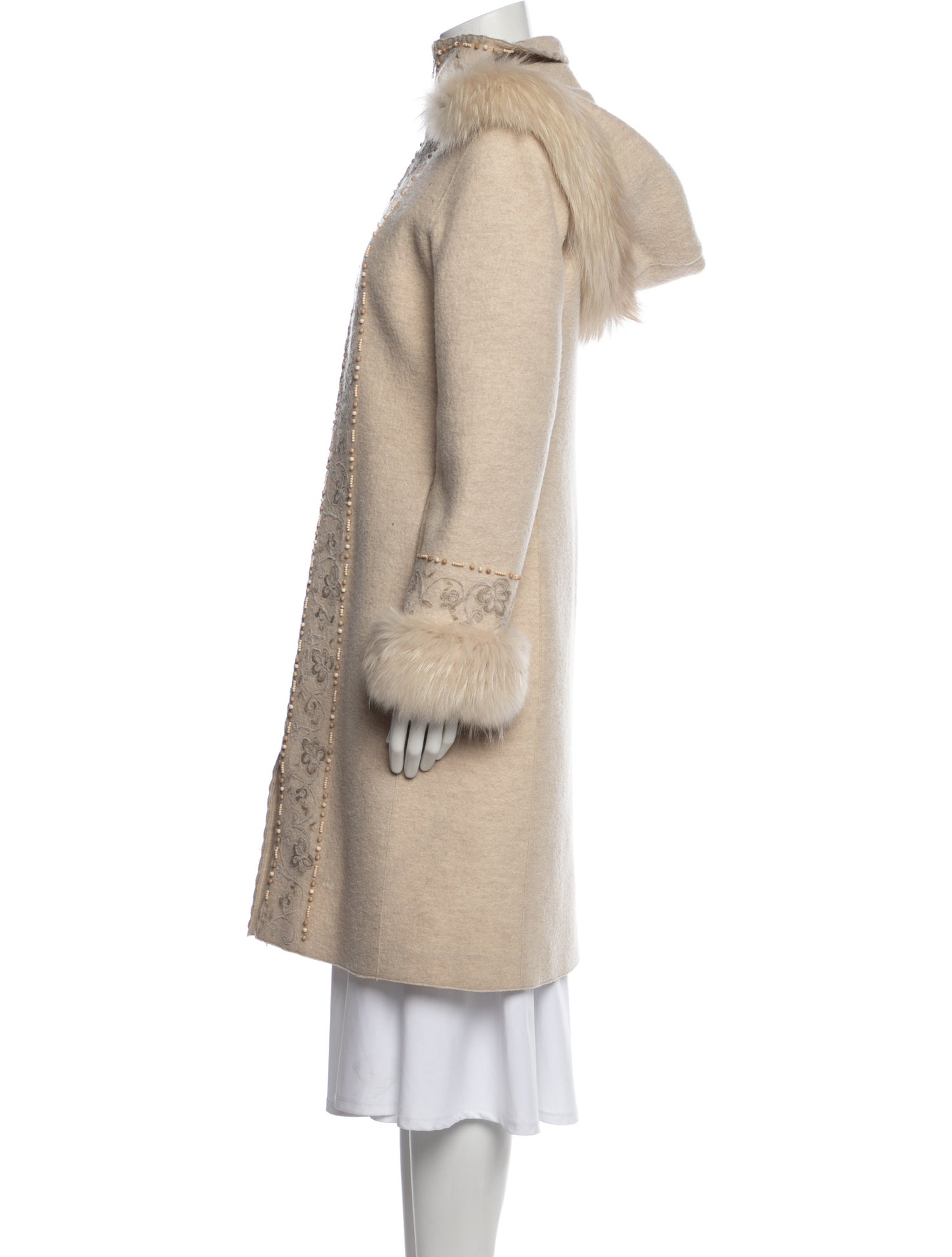 Virgin Wool Floral Print Coat
