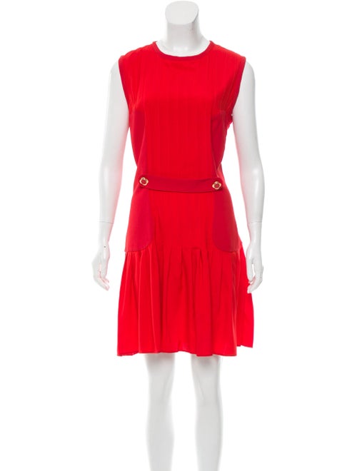 Giulietta Pleated Silk Dress Red
