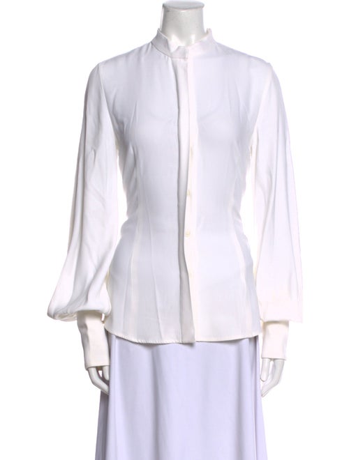 Giulietta Mock Neck Long Sleeve Button-Up Top