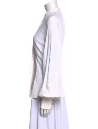 Giulietta Mock Neck Long Sleeve Button-Up Top