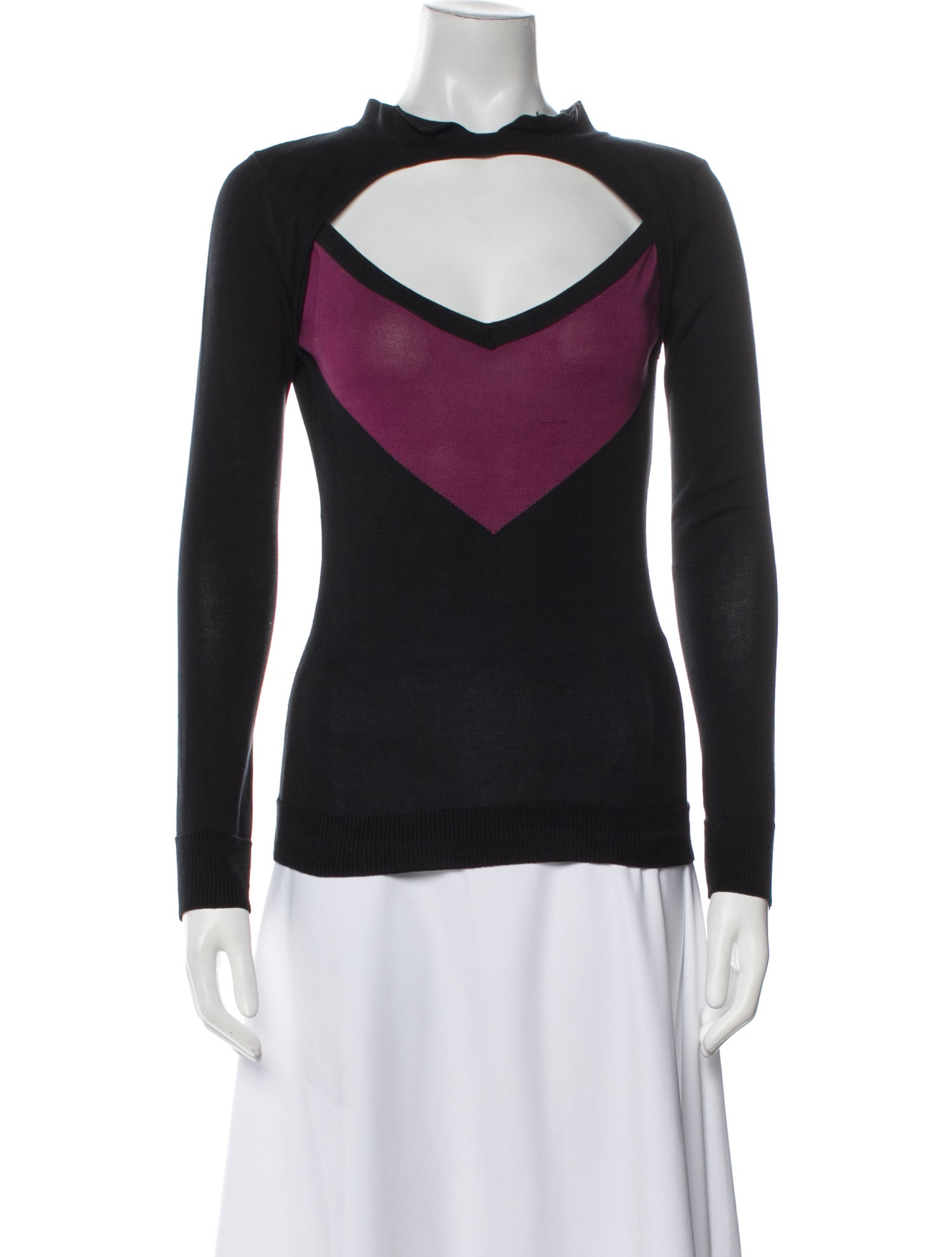 Giulietta Silk Colorblock Pattern Sweater