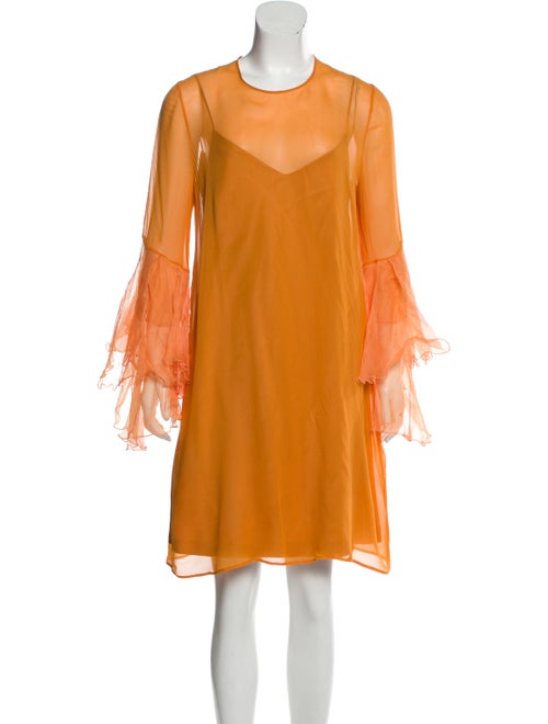 Galvan Silk Mini Dress Orange