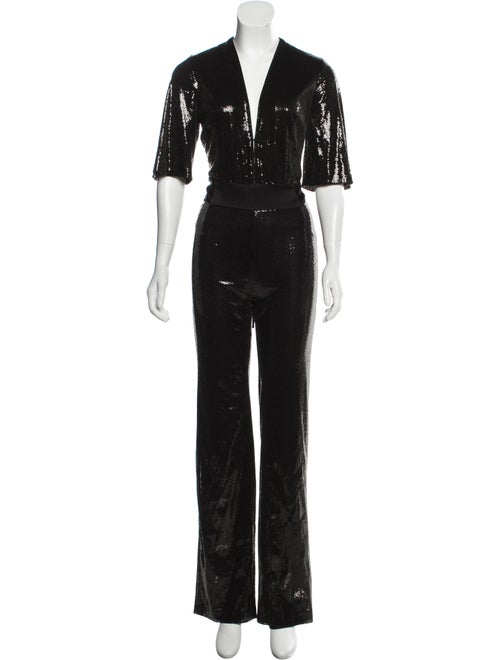 Galvan 2018 Galaxy Sequin Jumpsuit w/ Tags Black