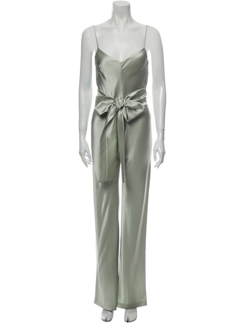 Galvan V-Neck Jumpsuit Green