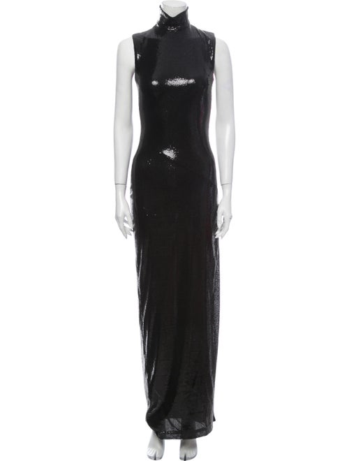 Galvan Turtleneck Long Dress Black