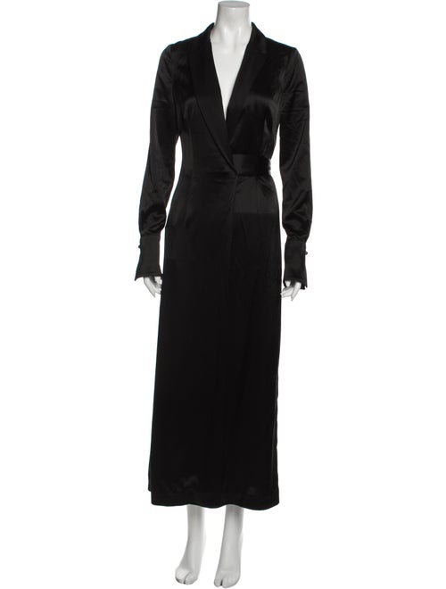 Galvan Satin Callisto Wrap Coat Dress Long Dress w