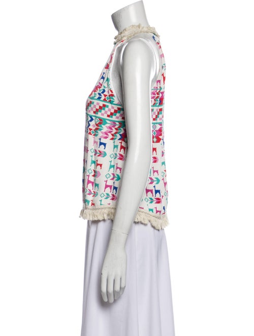 Galvan Printed Mock Neck Blouse