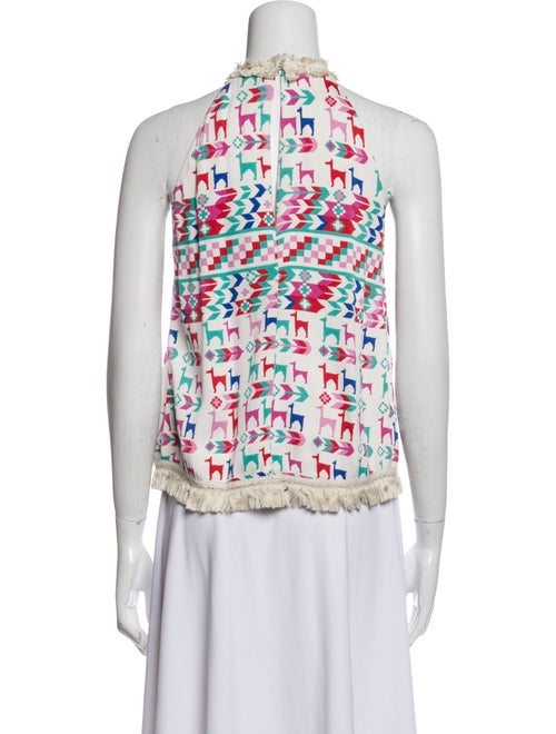 Galvan Printed Mock Neck Blouse