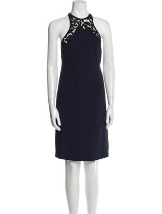 Galvan Halterneck Knee-Length Dress