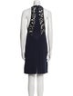 Galvan Halterneck Knee-Length Dress