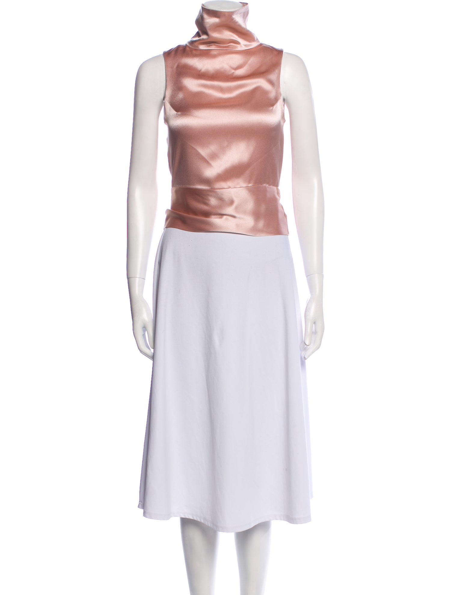 Galvan Mock Neck Sleeveless Crop Top