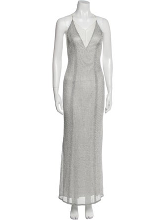 Galvan V-Neck Long Dress