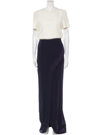 Galvan Colorblock Pattern Long Dress