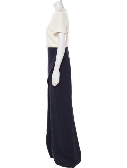 Galvan Colorblock Pattern Long Dress