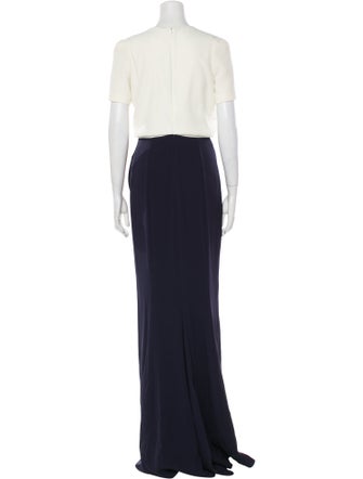 Galvan Colorblock Pattern Long Dress