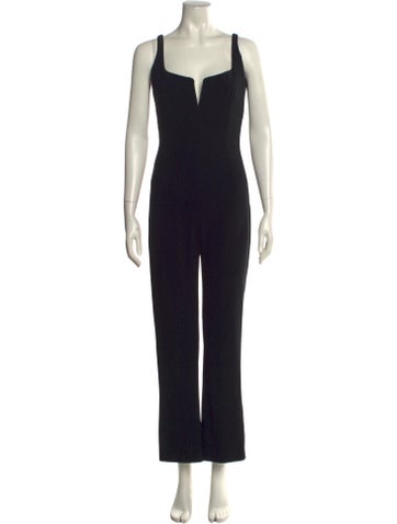 Pre-owned Galvan V-neck Jumpsuit In Black