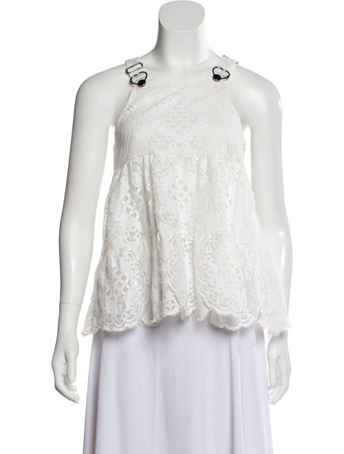 Giamba Tiered Lace Lace Pattern Top