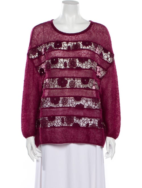 Giamba Lace Pattern Scoop Neck Sweater