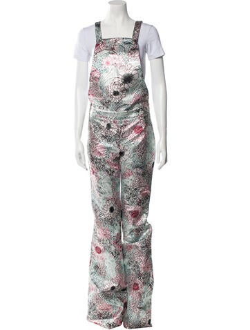 Giamba Jumpsuits and Rompers Floral Print Square Neckline Jumpsuit Us4, It40 | S