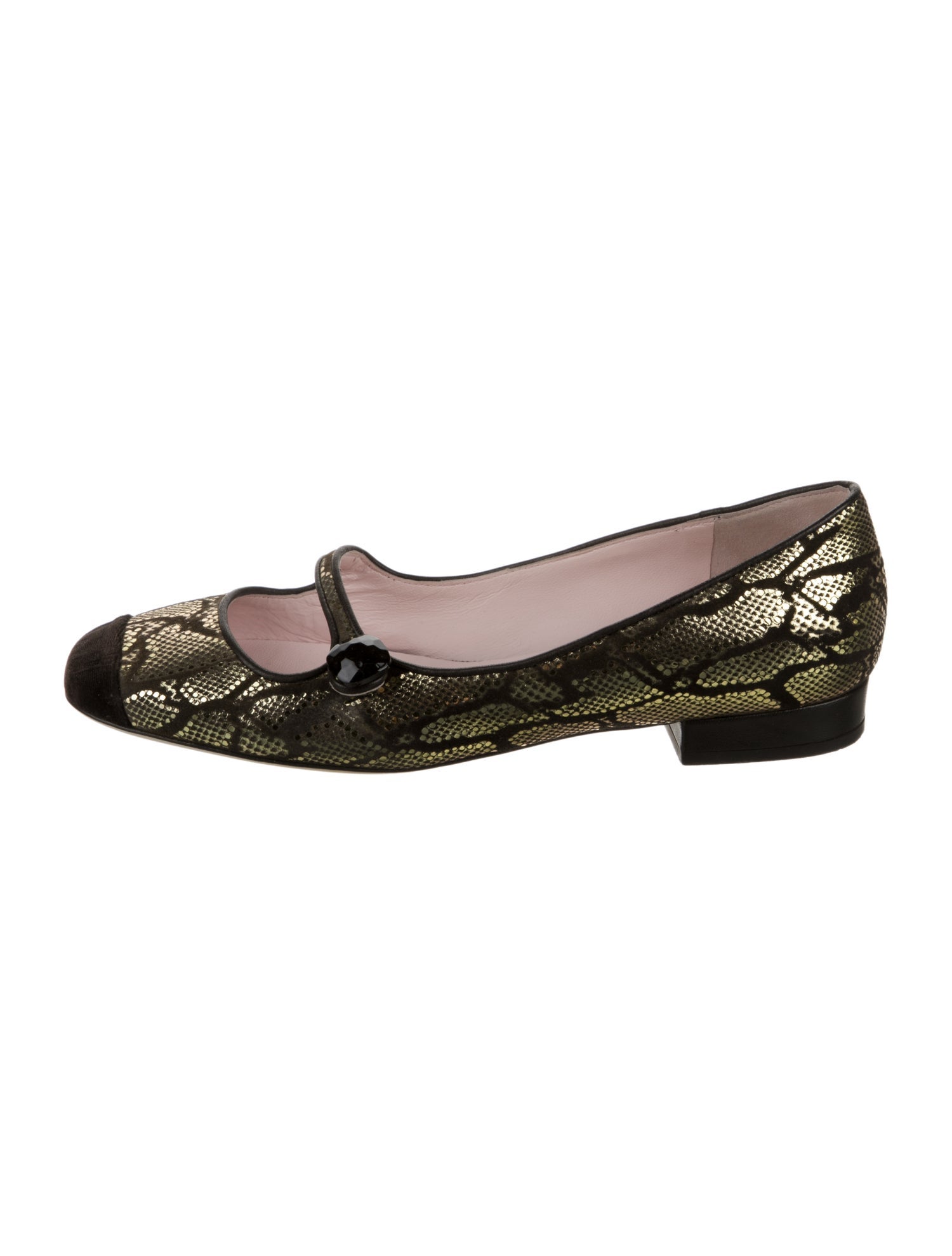 Giamba Suede Animal Print Mary Jane Flats