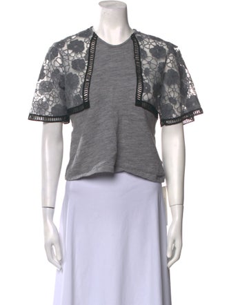Giamba Wool Patterned Crop Top