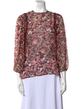 Giamba Silk Floral Print Blouse