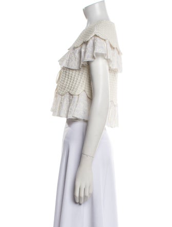 Giamba V-Neck Short Sleeve Crop Top