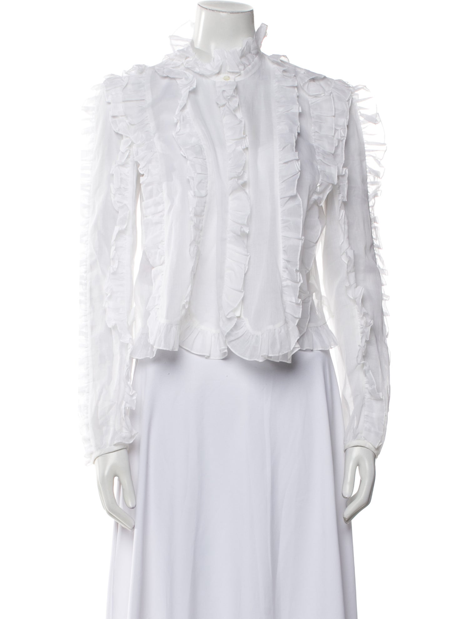 Giamba Mock Neck Long Sleeve Blouse