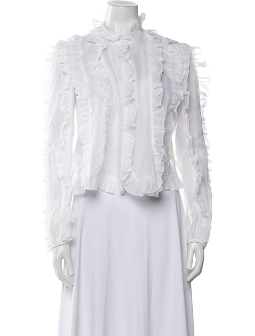 Giamba Mock Neck Long Sleeve Blouse