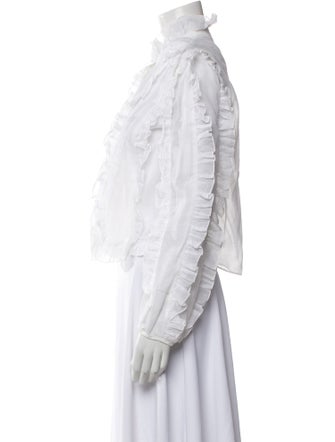 Giamba Mock Neck Long Sleeve Blouse