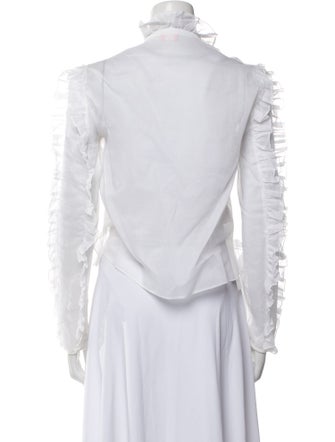 Giamba Mock Neck Long Sleeve Blouse