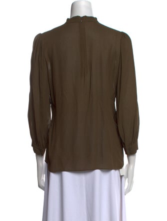 Giamba Mock Neck Three-Quarter Sleeve Blouse