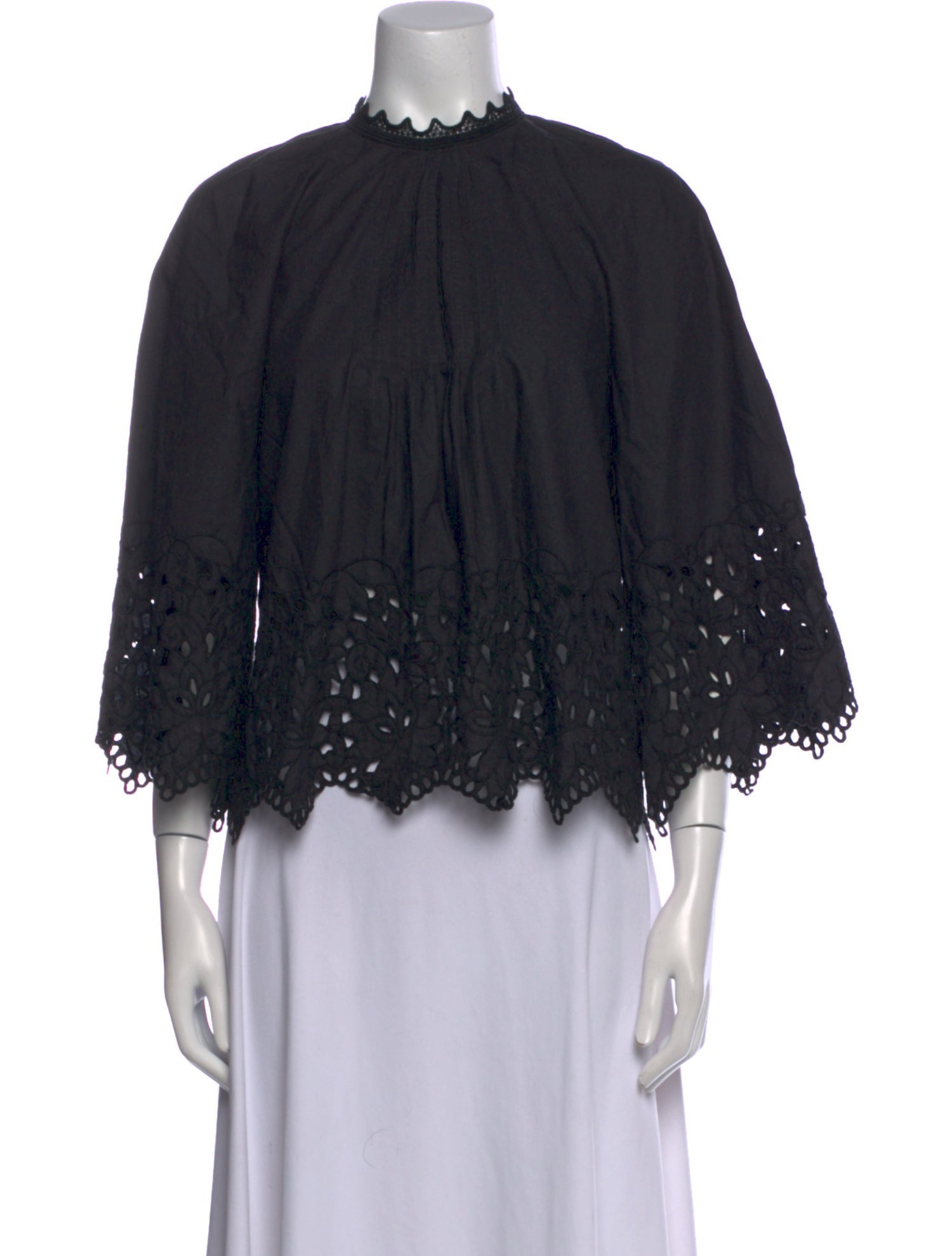 Giamba Mock Neck Three-Quarter Sleeve Blouse