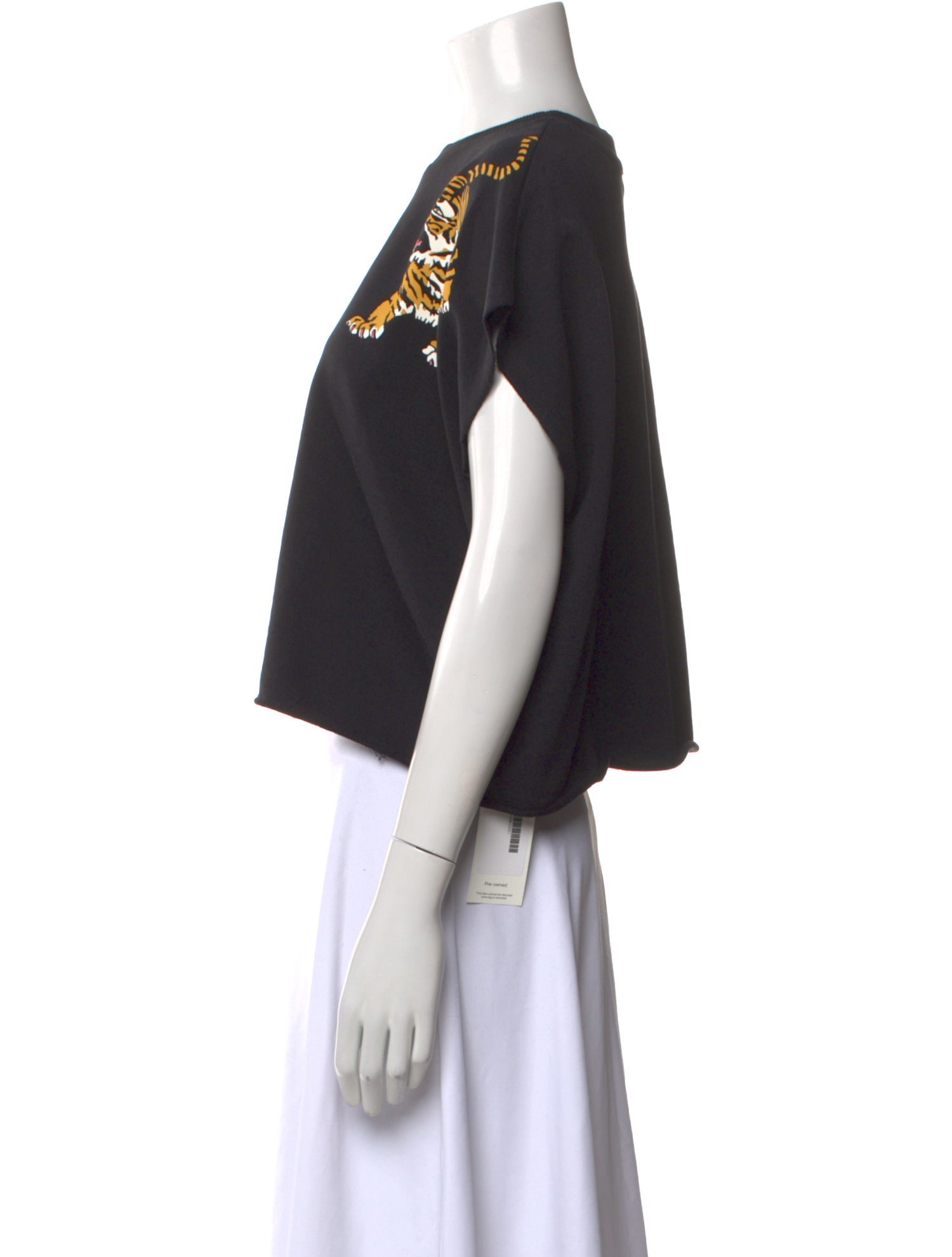 Giamba Graphic Print Crew Neck Crop Top