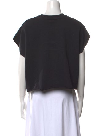 Giamba Graphic Print Crew Neck Crop Top