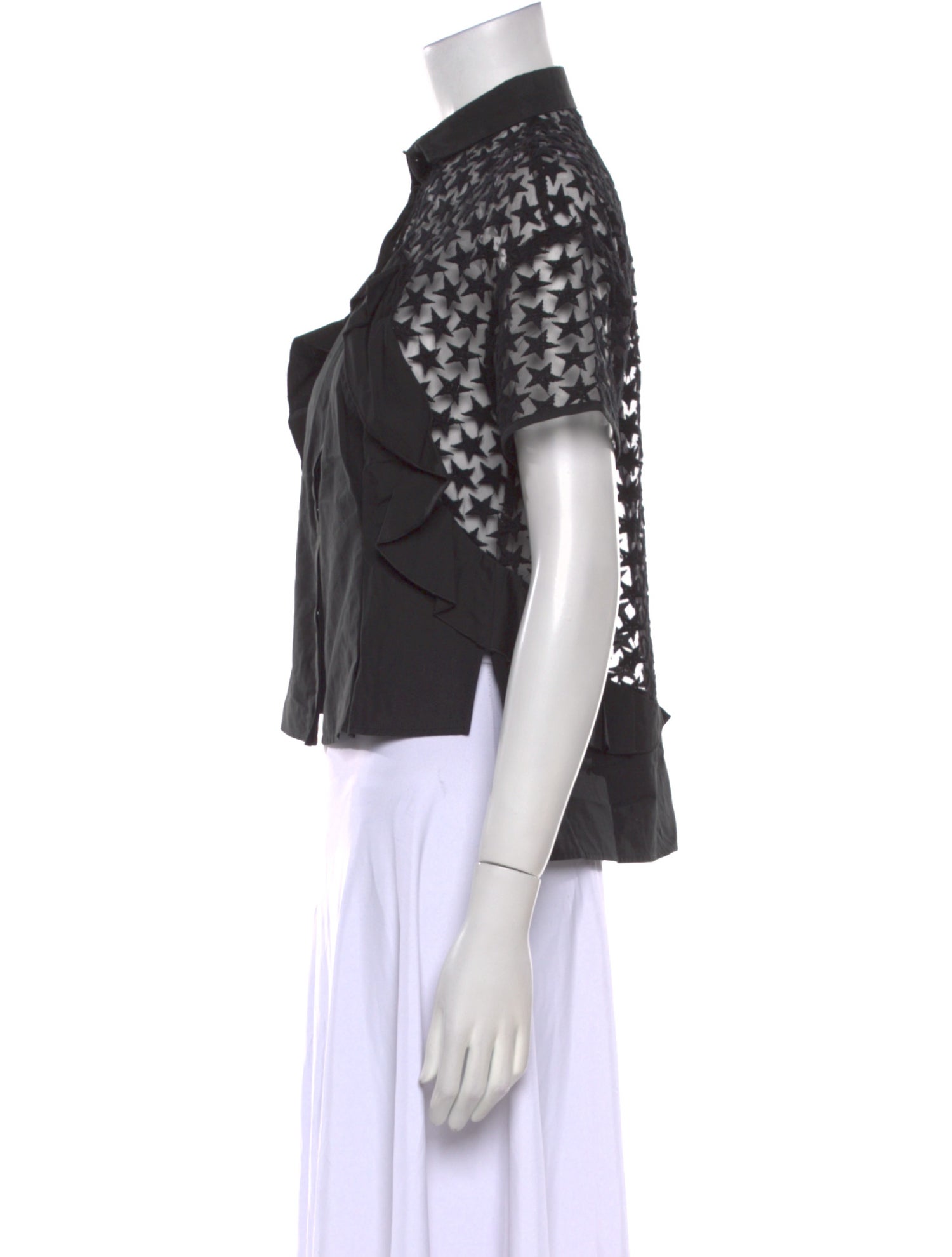 Giamba Mock Neck Short Sleeve Crop Top