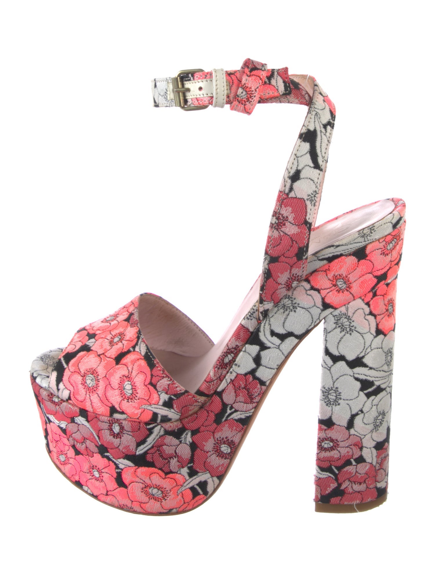 Giamba Floral Print Slingback Pumps