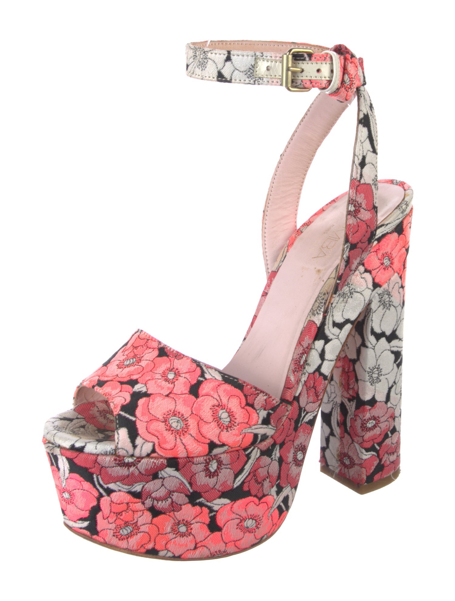 Giamba Floral Print Slingback Pumps