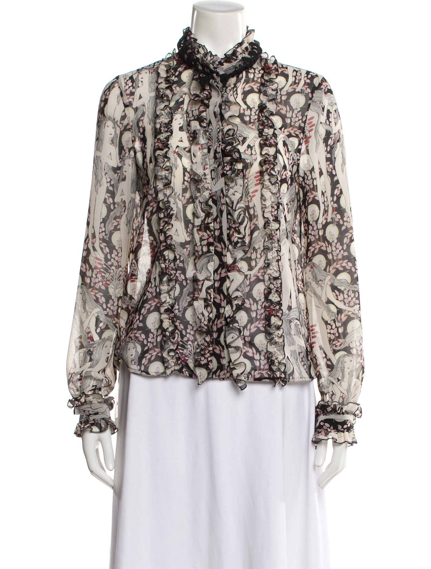 Giamba Printed Long Sleeve Blouse
