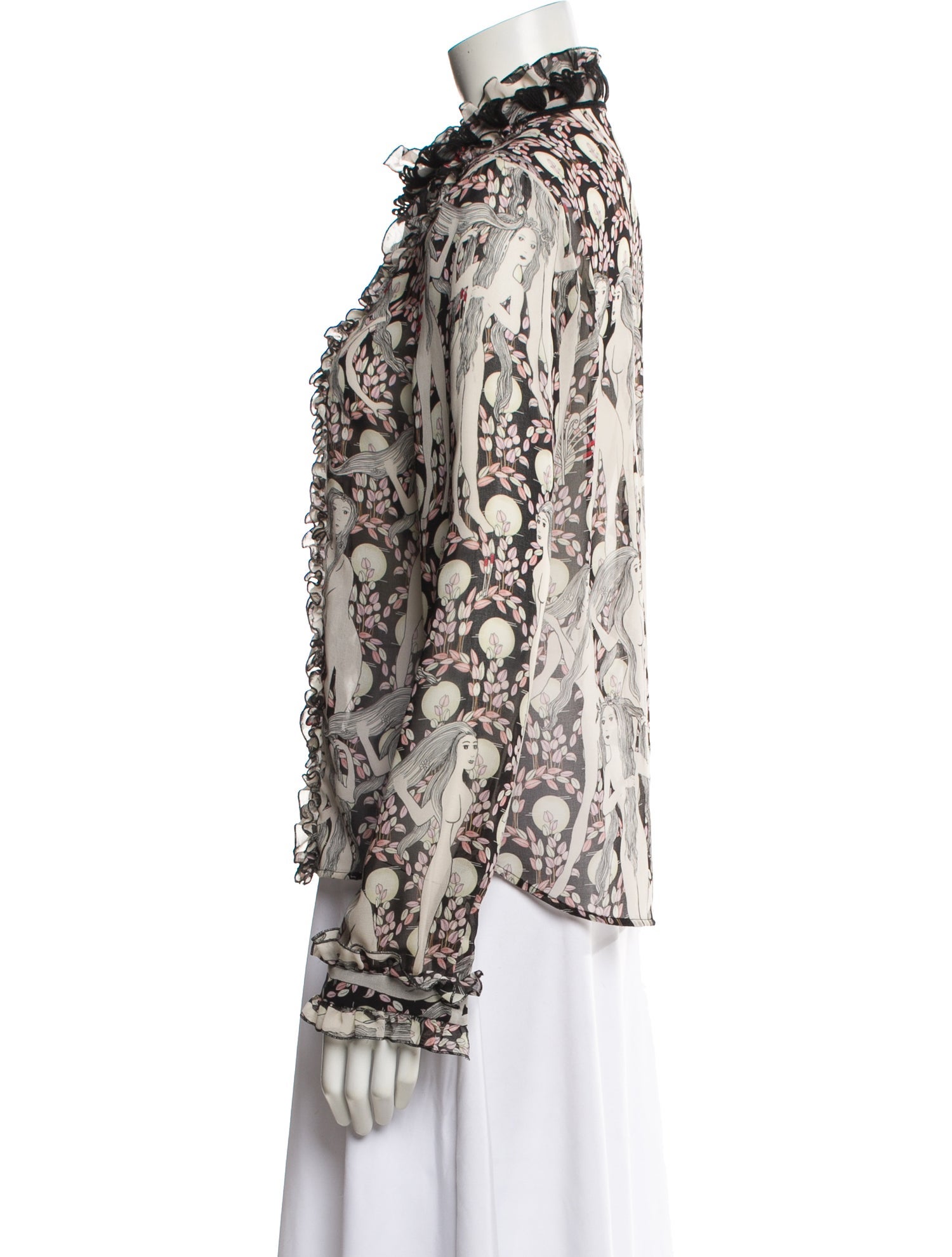 Giamba Printed Long Sleeve Blouse