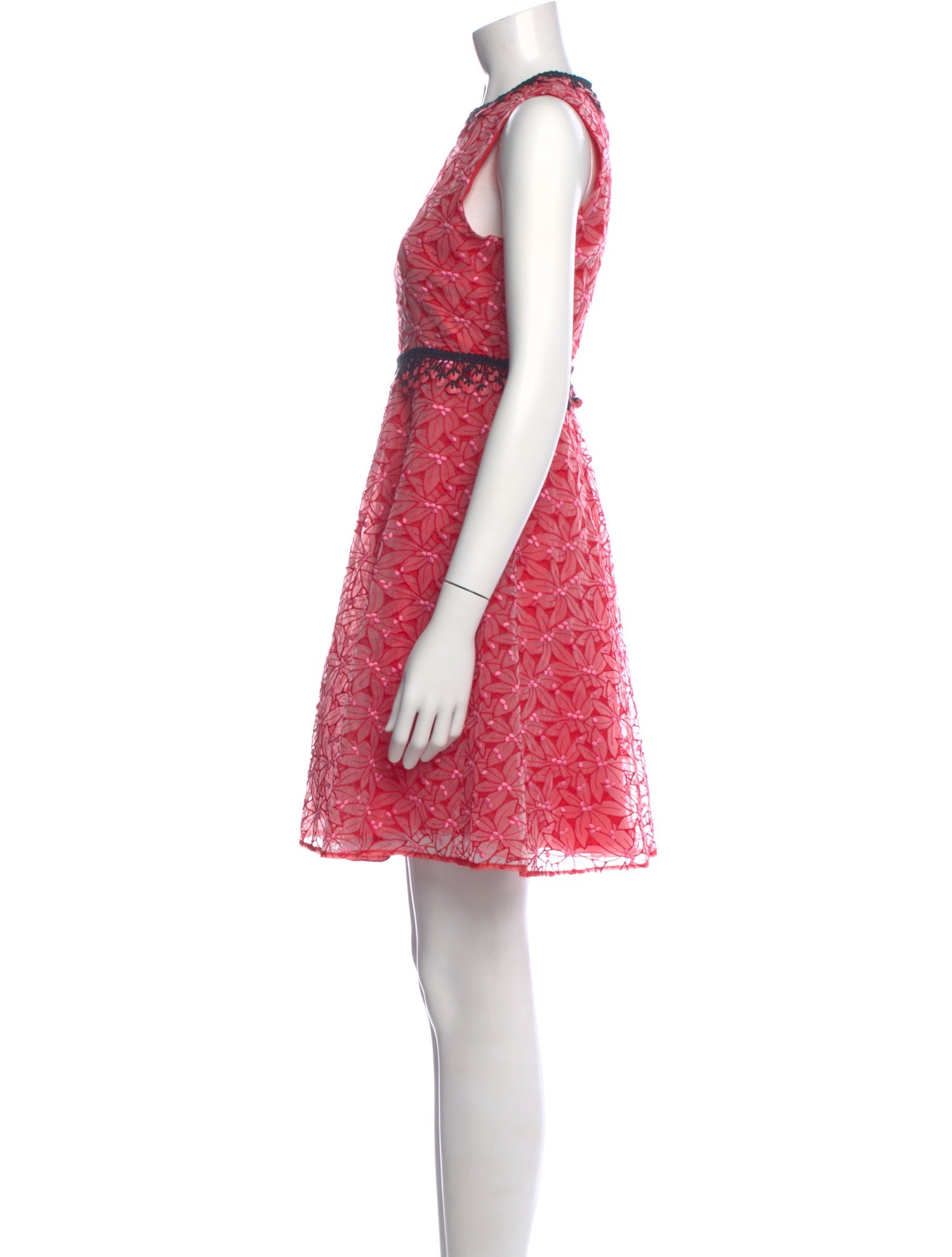 Giamba Lace Pattern Mini Dress