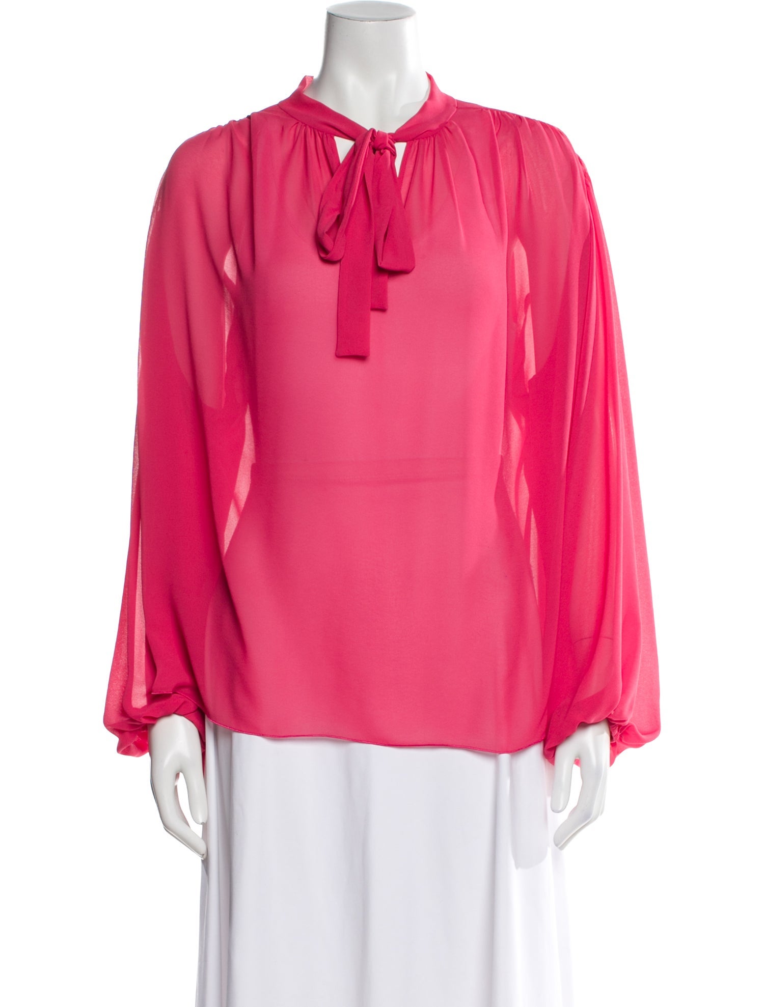 Giamba Tie Neck Long Sleeve Blouse