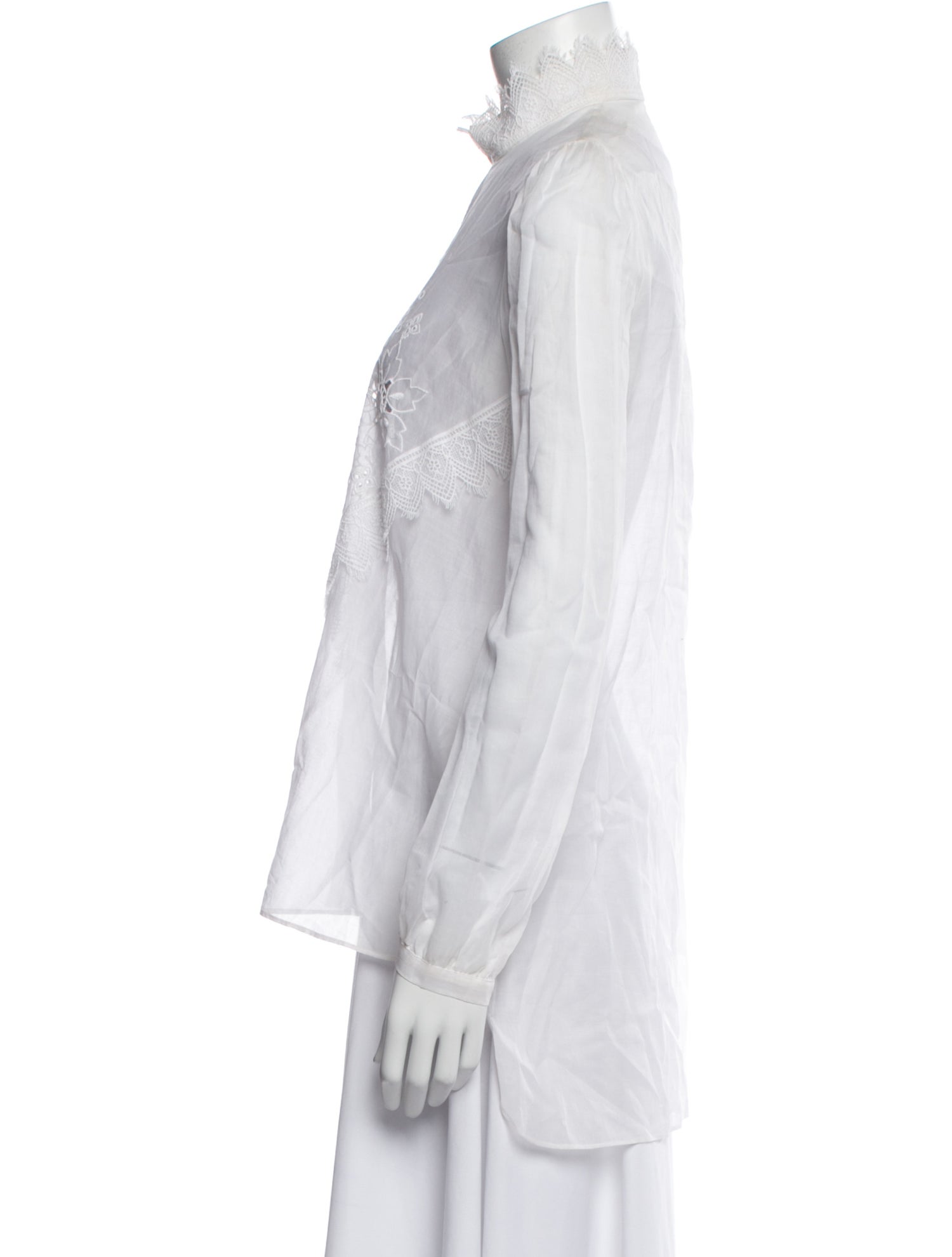 Giamba Lace Pattern Long Sleeve Blouse