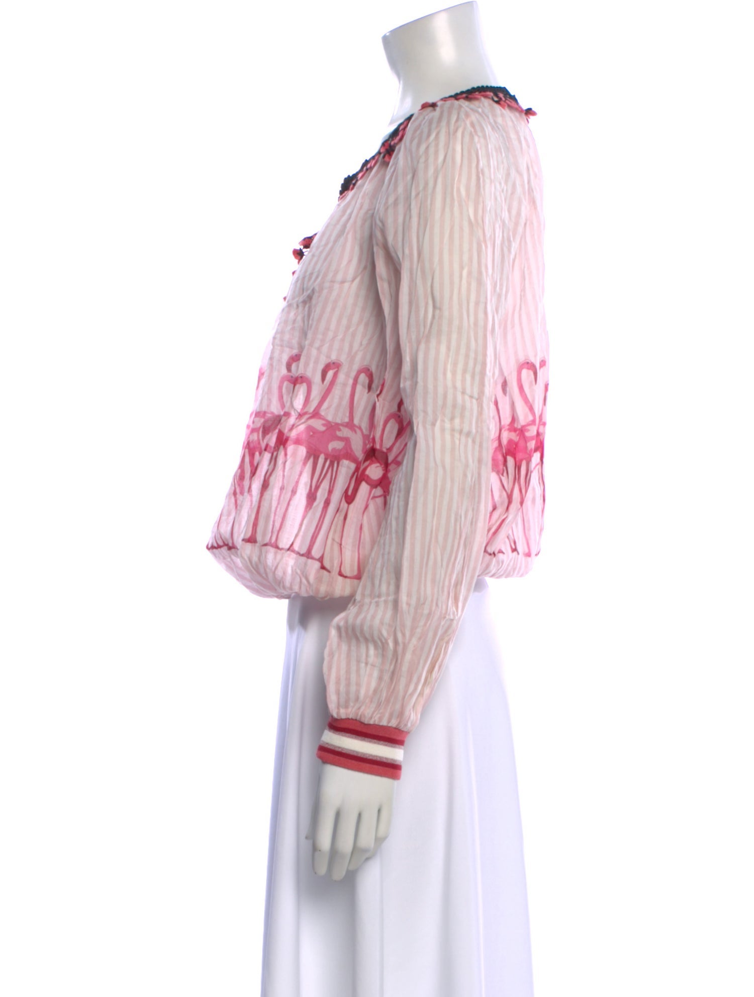 Giamba Striped Crew Neck Blouse