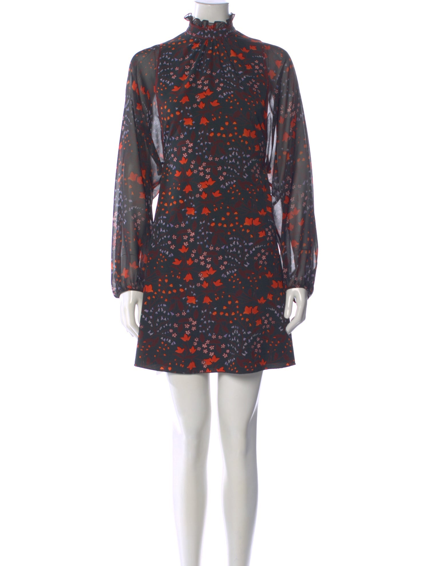 Giamba Floral Print Mini Dress