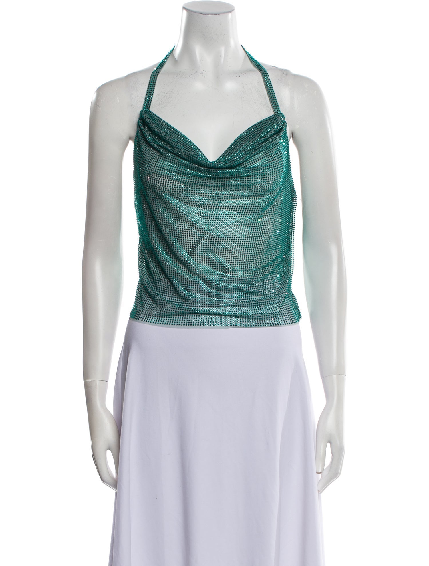 Giuseppe di Morabito Printed Cowl Neck Crop Top w/ Tags