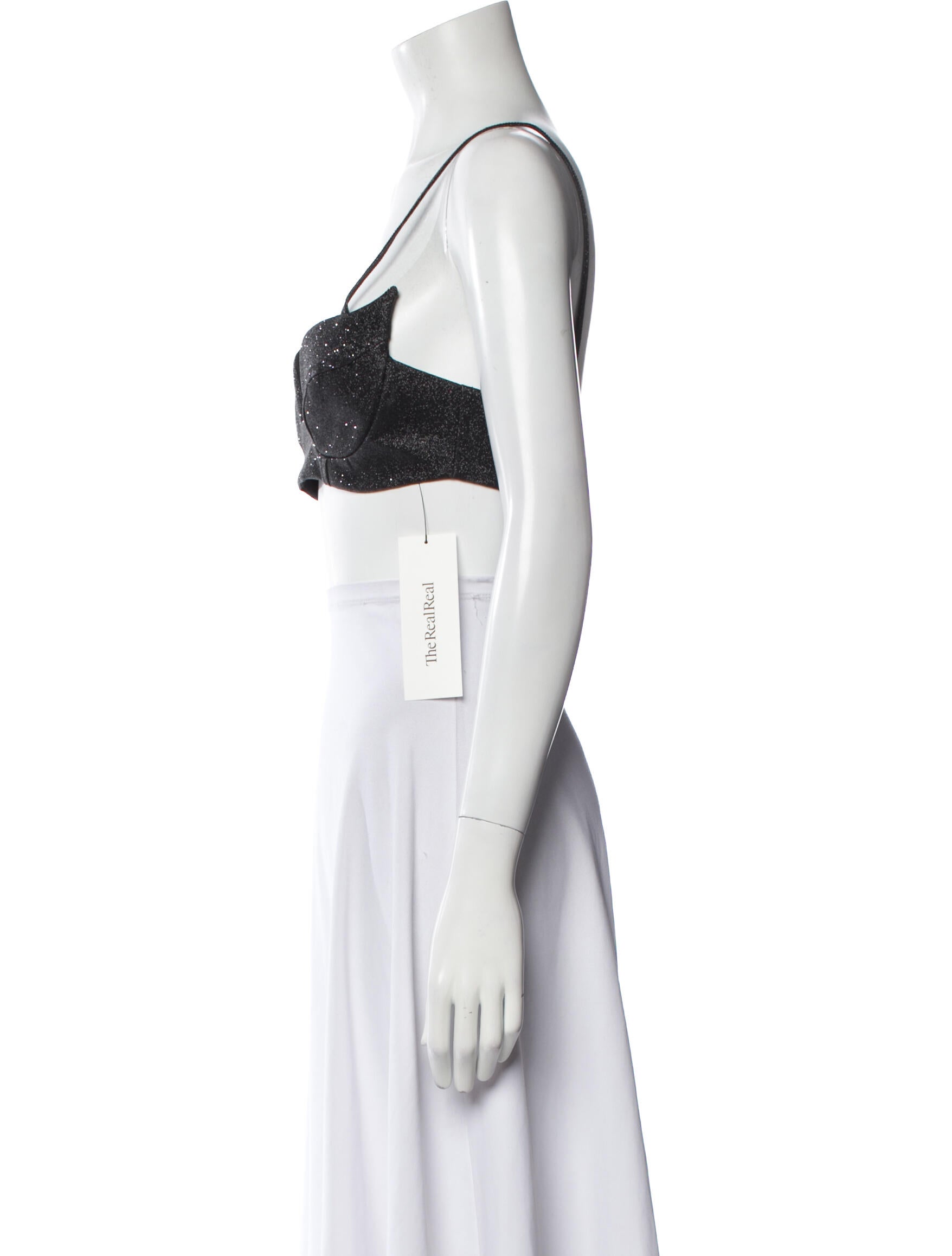 Giuseppe di Morabito Square Neckline Sleeveless Crop Top