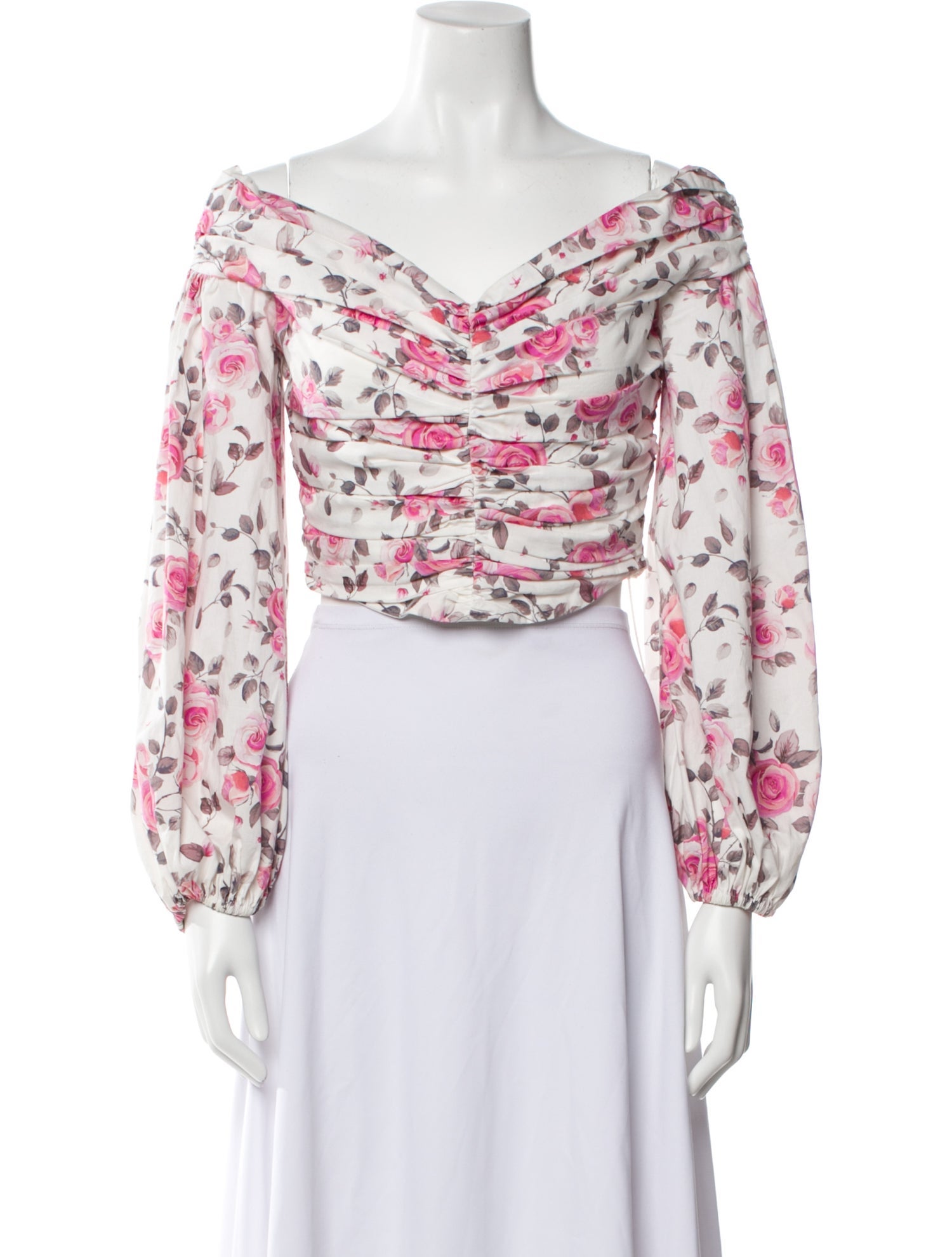 Giuseppe di Morabito Floral Print Cowl Neck Crop Top