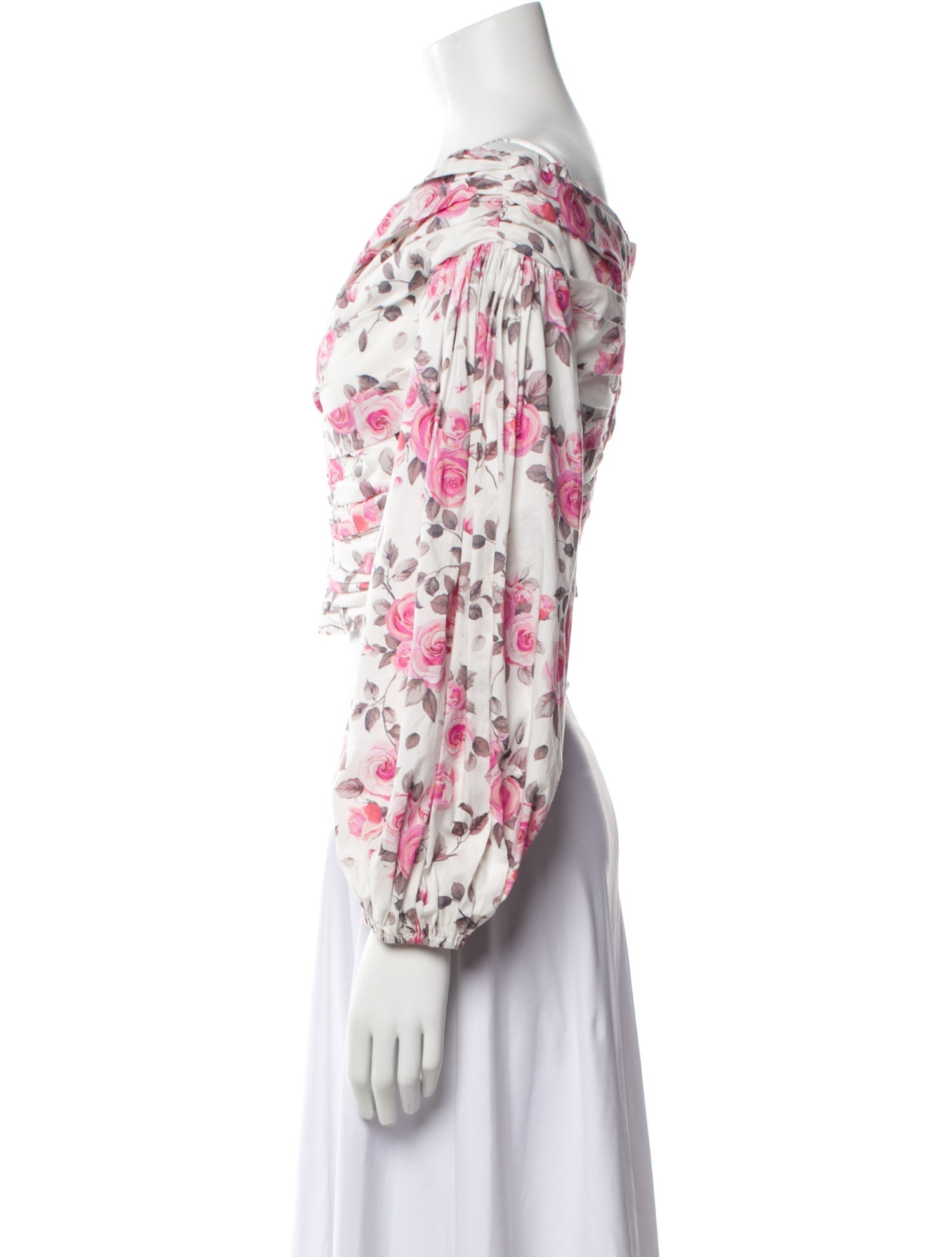 Giuseppe di Morabito Floral Print Cowl Neck Crop Top